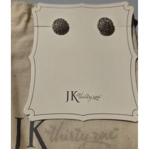 Thirty-One Jubilee Earrings Post Rhinestone Silver Tone Retired‎ New